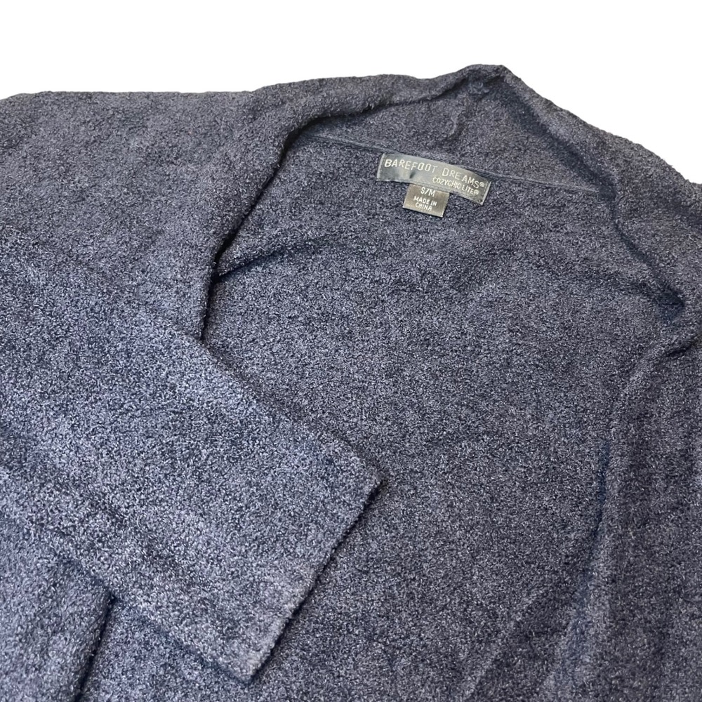Barefoot Dreams CozyChic Lite Womens Cardigan S/M Gray Open Front Lightweight